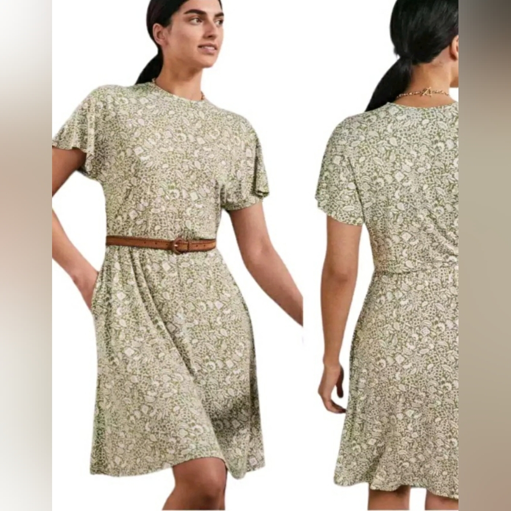 Boden Flutter Sleeve Jersey Dress Size 8